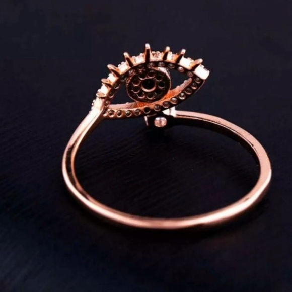 NEW Evil eye protection adjustable CZ ring - Picture 2 of 3